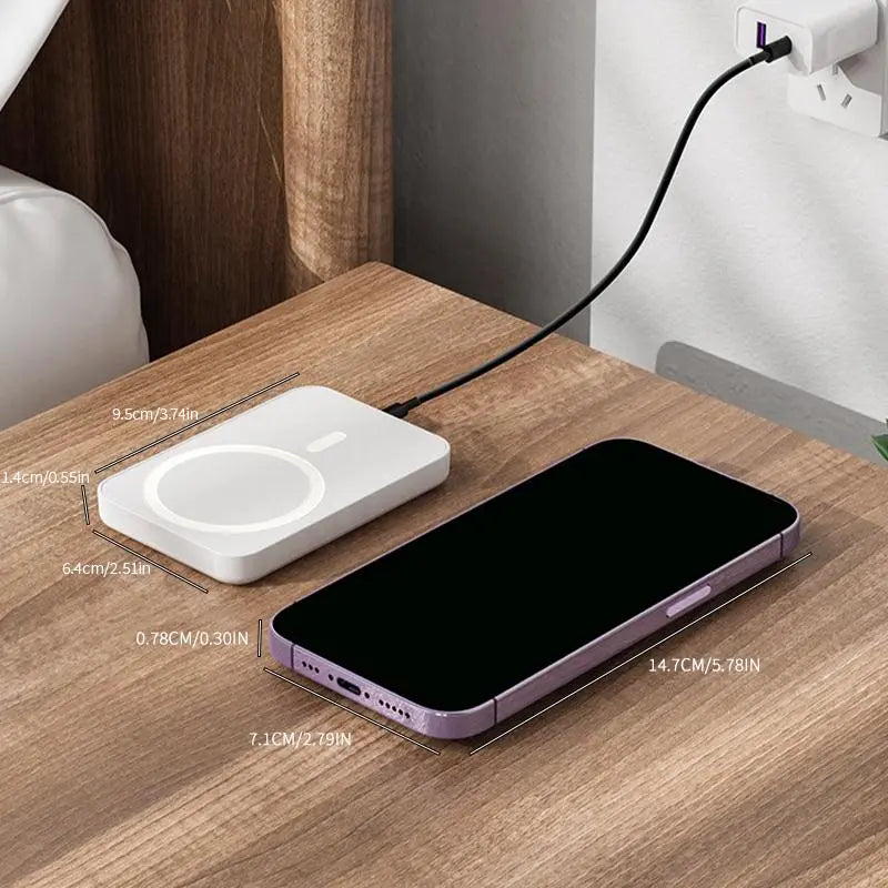 XMWUS 5000Mah Magnetic Power Bank for Iphone 12–18 Series, Works Best with Magsafe Case or No Case, Portable Wireless Charger