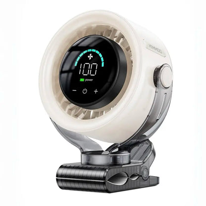 Summerwins 4000Mah Mini Rechargeable Desk Fan - 100-Speed Touch Control, LED Display, 360° Rotate Quiet Turbo, Mini Clip-On Design Desk Fan, Long-Life Rechargeable, Hands-Free Clip-On, USB Battery Operated for Stroller, Travel, Camping, Mini Clip-On Desig