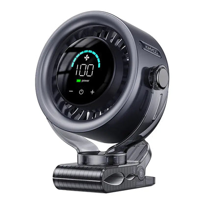 Summerwins 4000Mah Mini Rechargeable Desk Fan - 100-Speed Touch Control, LED Display, 360° Rotate Quiet Turbo, Mini Clip-On Design Desk Fan, Long-Life Rechargeable, Hands-Free Clip-On, USB Battery Operated for Stroller, Travel, Camping, Mini Clip-On Desig