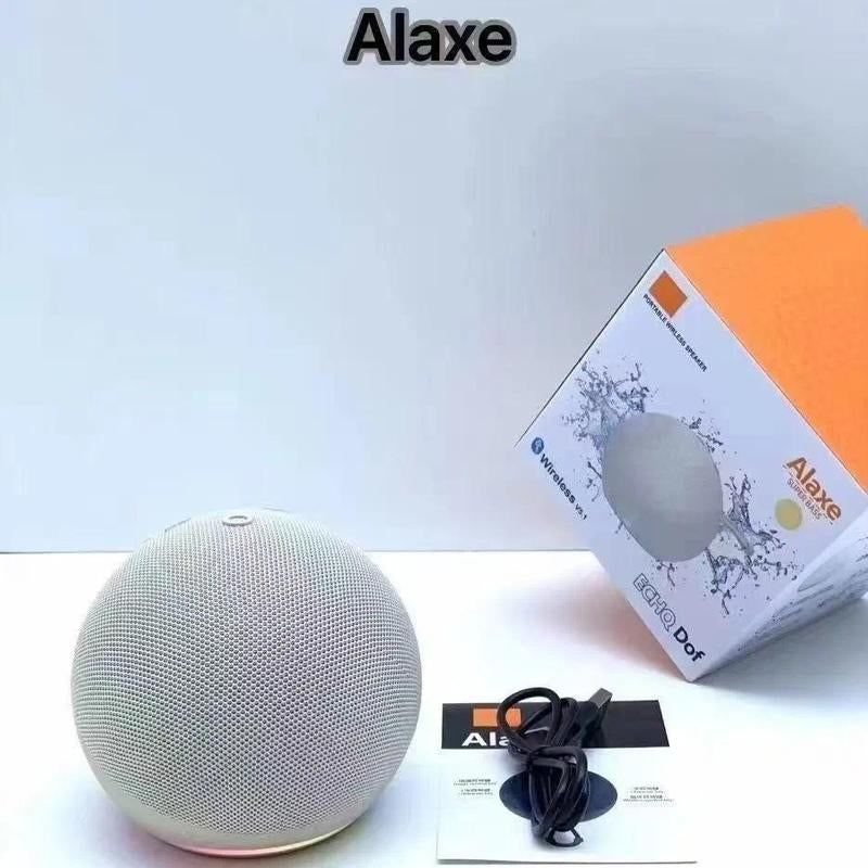 Mini RGB Multifunctional Portable Wireless Speaker with Button, Built-In Li-Ion Cell, Compact Stereo Audio, USB Charging, Waterproof Subwoofer, RGB Lights for Outdoor/Home Use, Compatible with Smartphones & Memory Cards